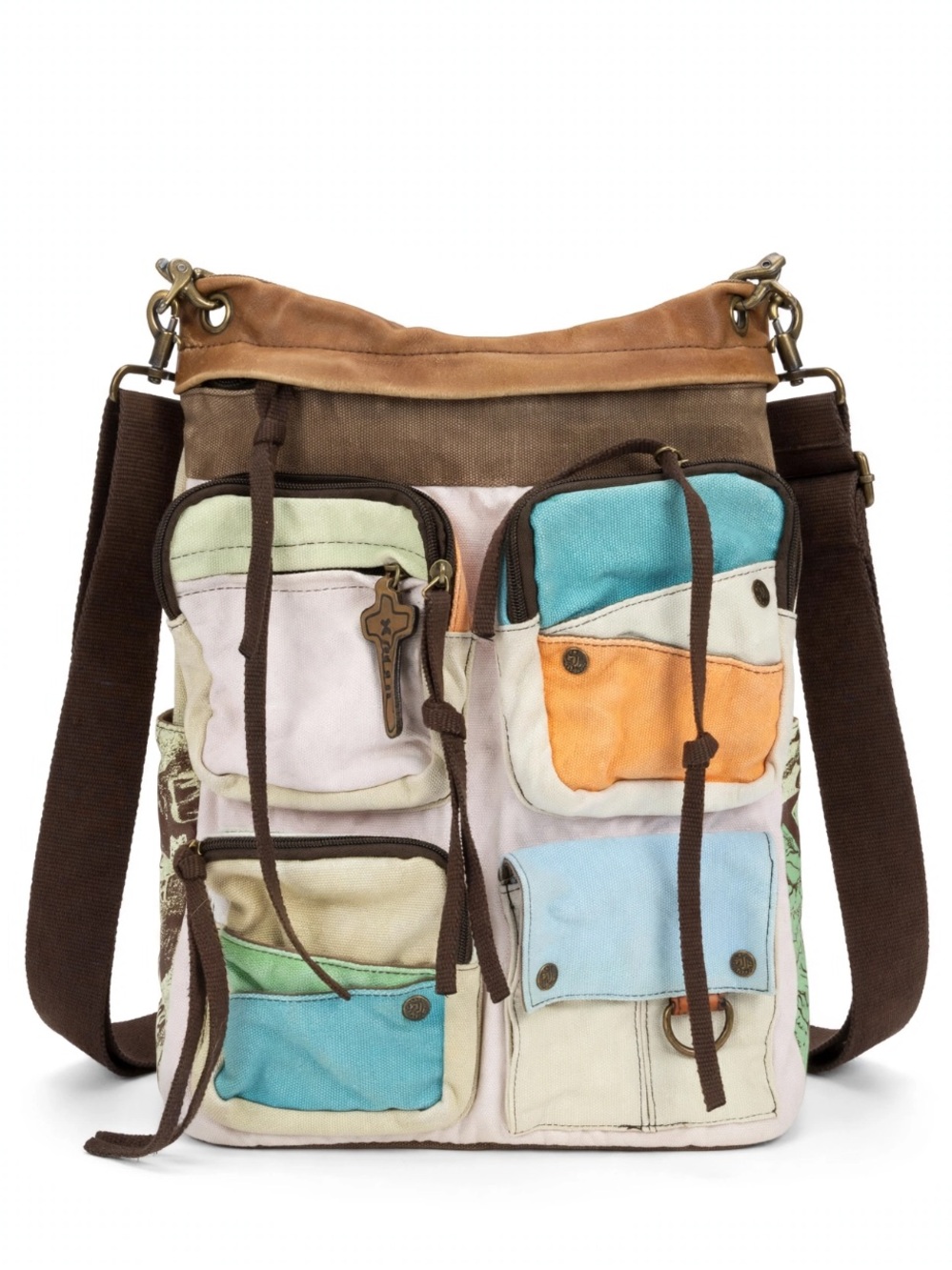 Macanna rare leather and canvas bag